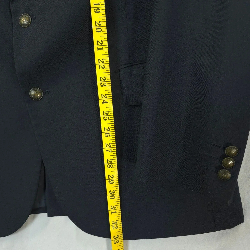 Arrow Suit Collection Mens 44R Navy‎ Blue Wool Blend 2 Button Blazer Sport Coat